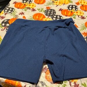 Kids Blue Ribbed Shorts